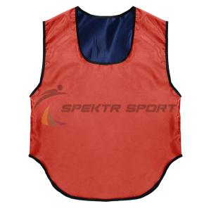 Купить Манишка футбольная двусторонняя Spektr Sport красно-синяя р. 36-40 в Озёрах 